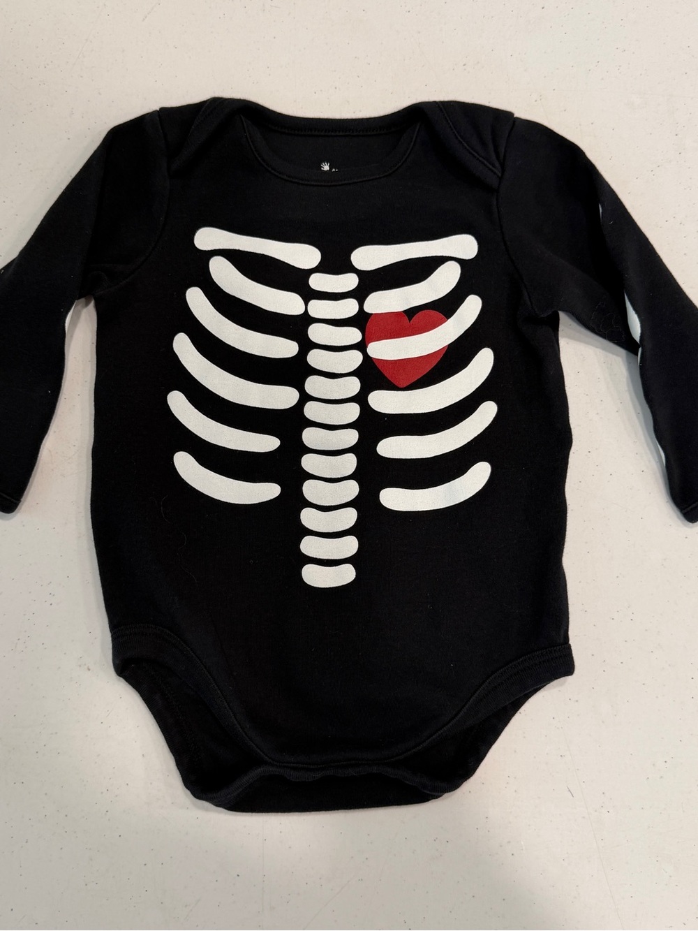 Small Wonders 6-9M Skeleton Halloween Bodysuit Long Sleeve Baby Boy Girl